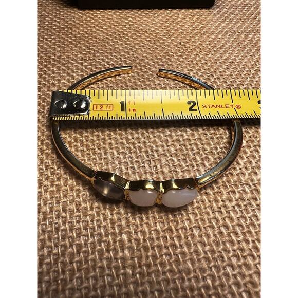 3 Stone Gold Plated Cuff Bracelet--Handmade Custom from Etsy - Picture 9 of 11